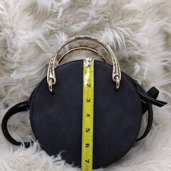 Round Black Embroidered Crossbody Bag – Boho Chic - Picture 11 of 11